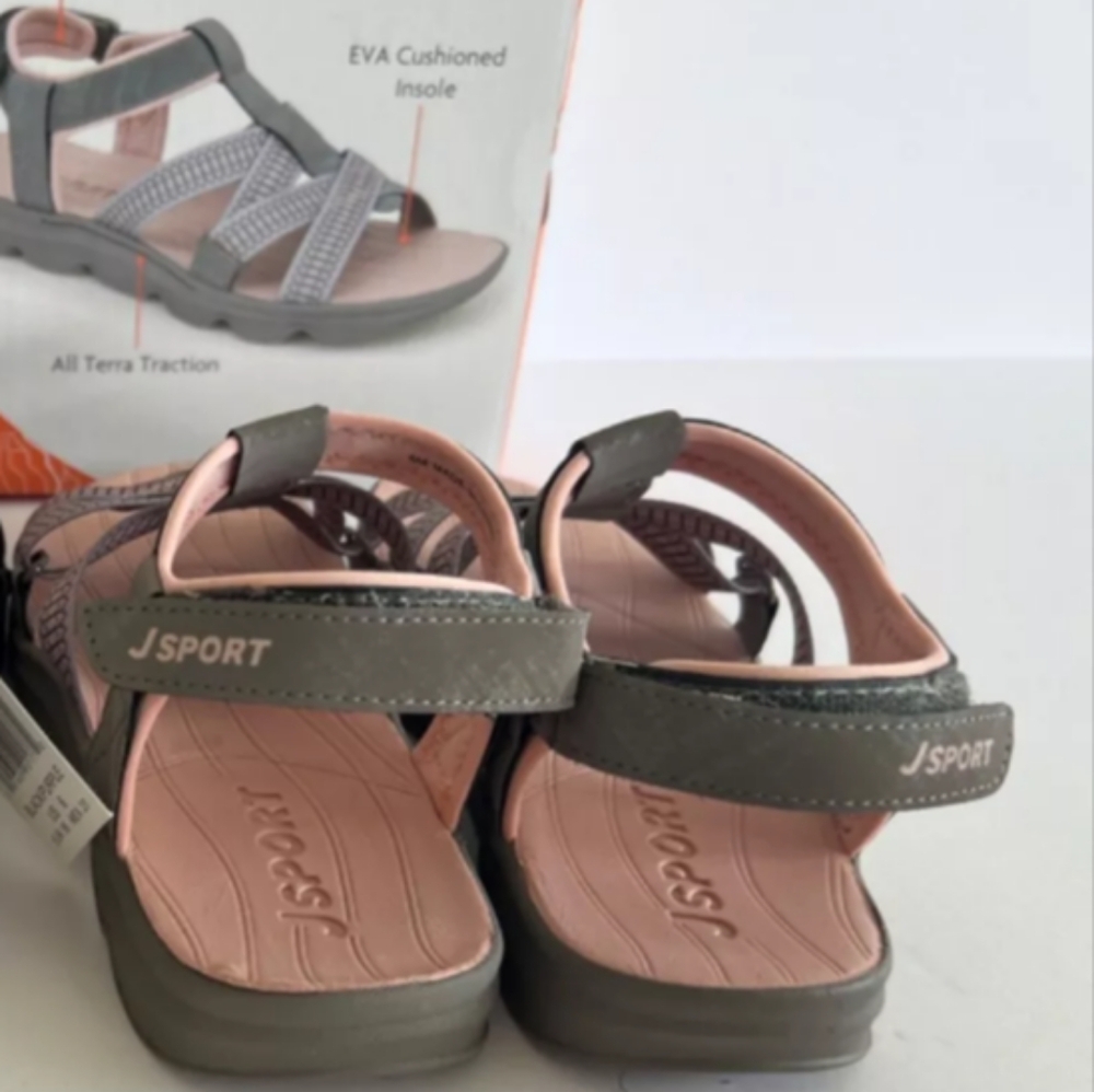 New! Jsport Jambu Kaia Ladies' Women Girls Strap Sandal‎ Adjustable Gray Size 11 - Picture 4 of 12